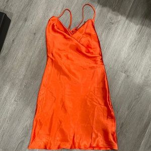 Satin Cowl Neck Mini Slip Dress